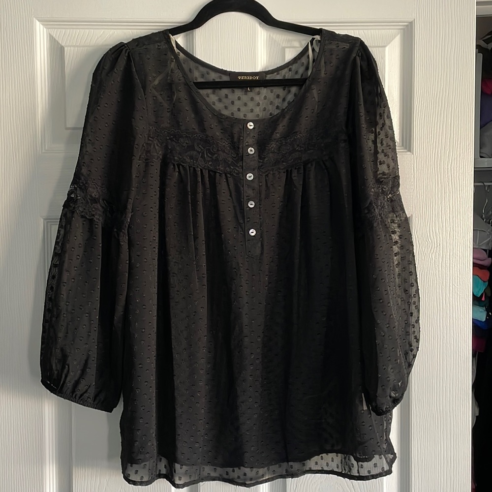 Womens sheer black top